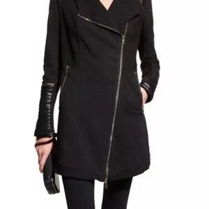 Blanc Noir Update Traveler Jacket, Black Asymmetrical Zip Jacket